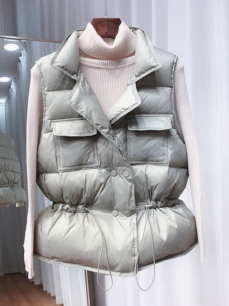 2025 New Ultra Light down Vest Women Short Vest Windproof Lightweight Warm Waistcoat Female White Duck down down Coat Sleeveless