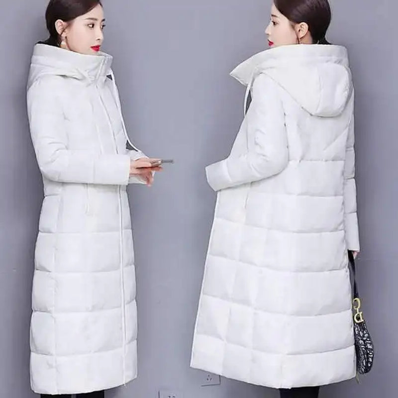Large Size M-6XL Woman Jacket Winter down Parkas Coats Lengthen Warm Quilted Cotton Jacket for Women Hooded Padded Outwear