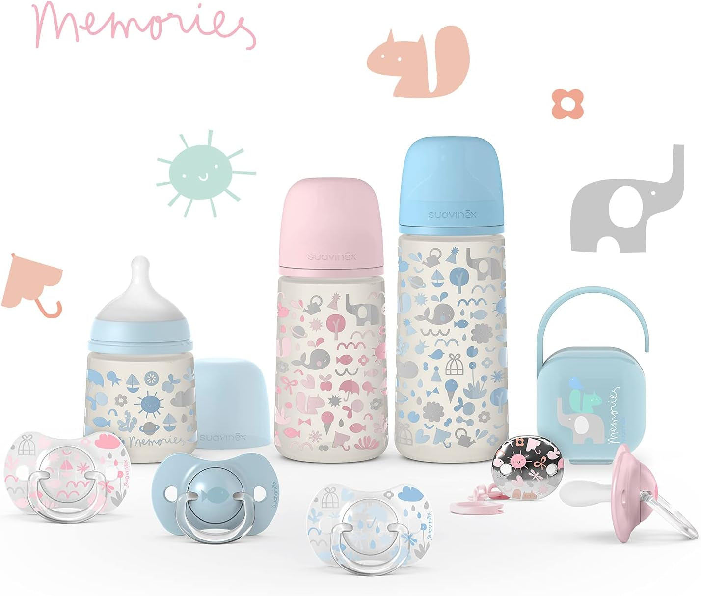 Sucettes Symetrique Sx Pro Memories Corail Rose 6/18 Mois 2 Unités, Sans BPA, En Silicone, Memories Rose, 6-18 Mois (Lot De 2)
