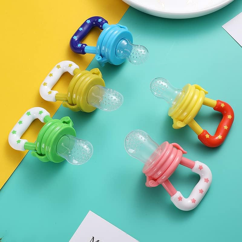 Sucette Fruit Pour Bebe,4 Pcs Tétine Grignoteuse Fruit Dentition Factice Fruits Frais Sucette Infantile Silicone Sucette Grignoteuse Pour Bébé Complément Alimentaire Dispositif Alimentation S M L