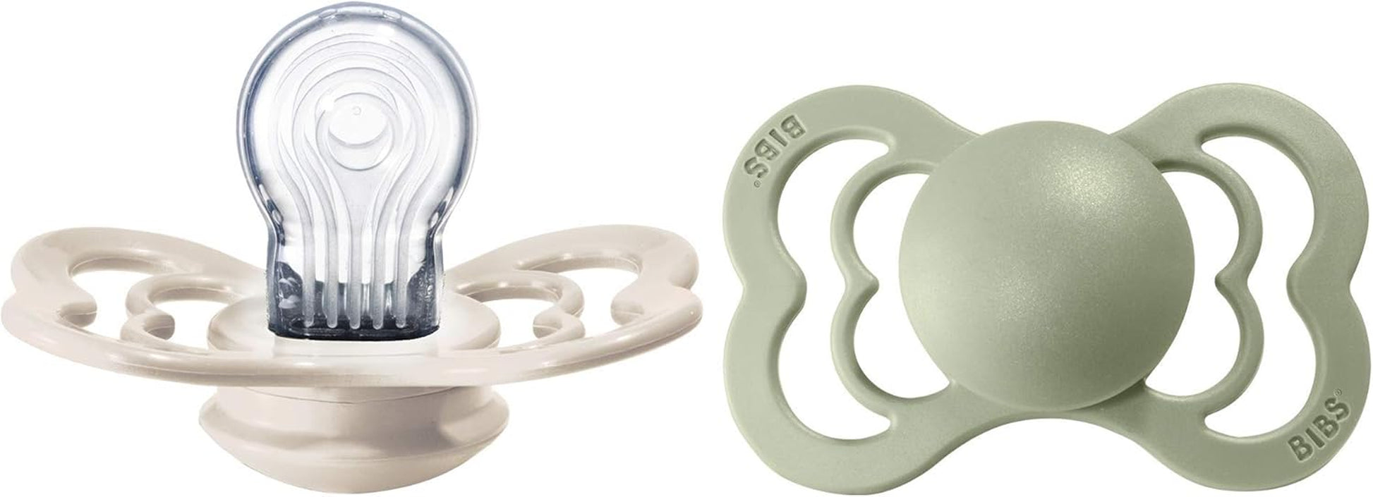 Tétine  Supreme, Lot De 2, Silicone, Tétine Danoise De Forme Symétrique. Sans BPA. (Ivory/Sage, Taille 2 (À Partir De 6 Mois))