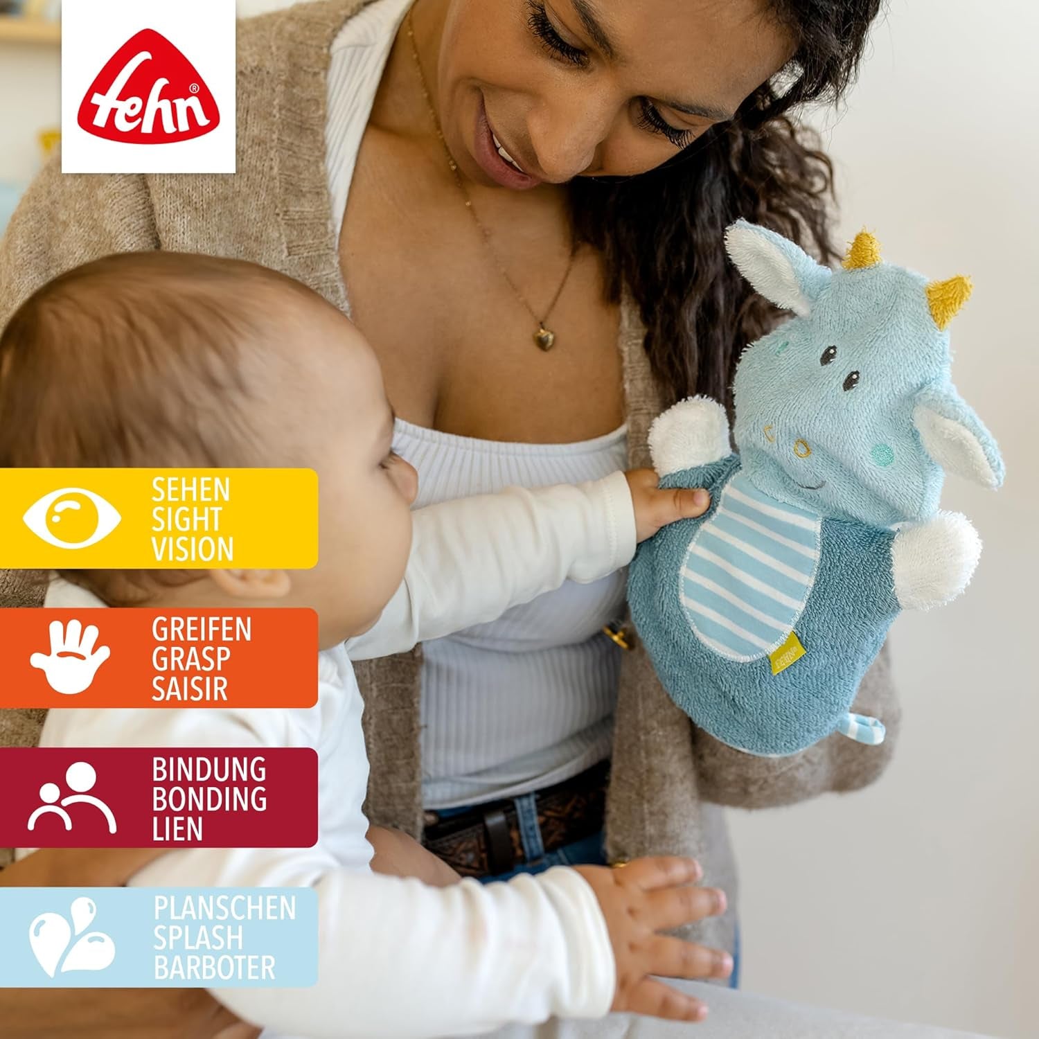 Dragon 065206 Gant De Toilette Dragon Lavette Avec Motif Animalier Pour Joie Et Plaisir Dans Le Bain Pour Bébés Et Enfants À Partir De 0 Mois