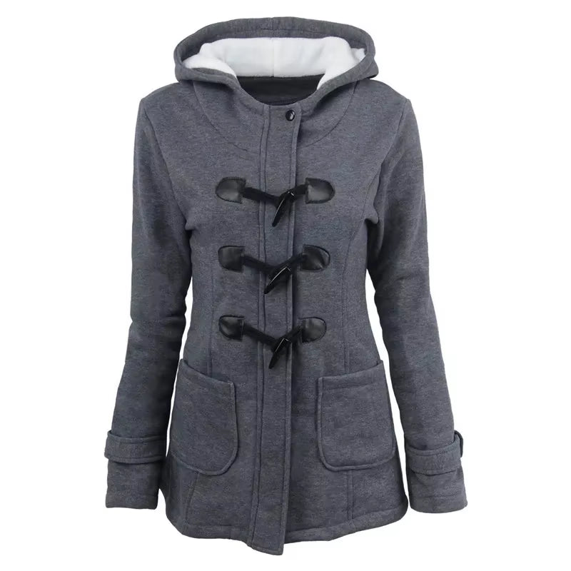 Casual Women Trench Coat 2025 Autumn Zipper Hooded Coat Female Long Trench Coat Horn Button Outwear Ladies Top Jaqueta Feminina