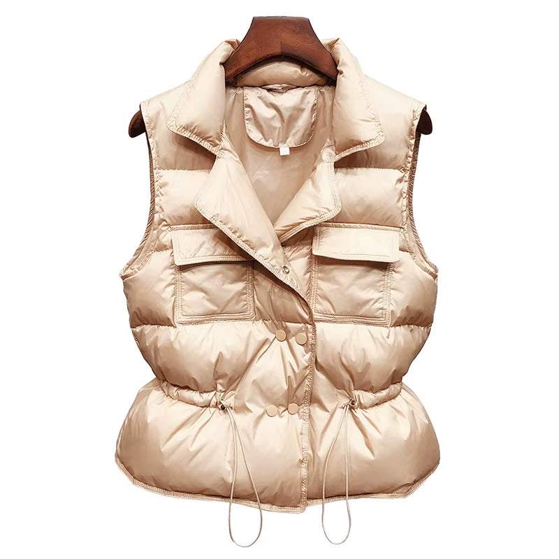 2025 New Ultra Light down Vest Women Short Vest Windproof Lightweight Warm Waistcoat Female White Duck down down Coat Sleeveless