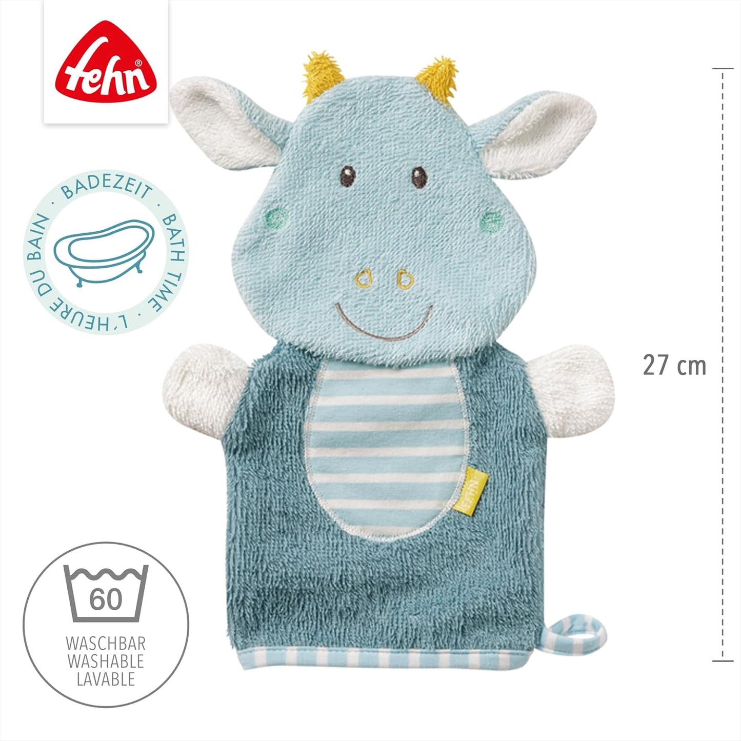 Dragon 065206 Gant De Toilette Dragon Lavette Avec Motif Animalier Pour Joie Et Plaisir Dans Le Bain Pour Bébés Et Enfants À Partir De 0 Mois