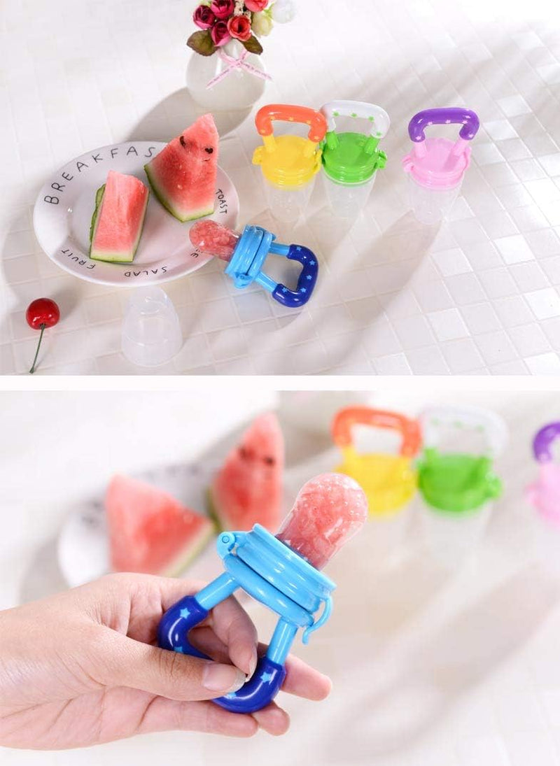 Sucette Fruit Pour Bebe,4 Pcs Tétine Grignoteuse Fruit Dentition Factice Fruits Frais Sucette Infantile Silicone Sucette Grignoteuse Pour Bébé Complément Alimentaire Dispositif Alimentation S M L