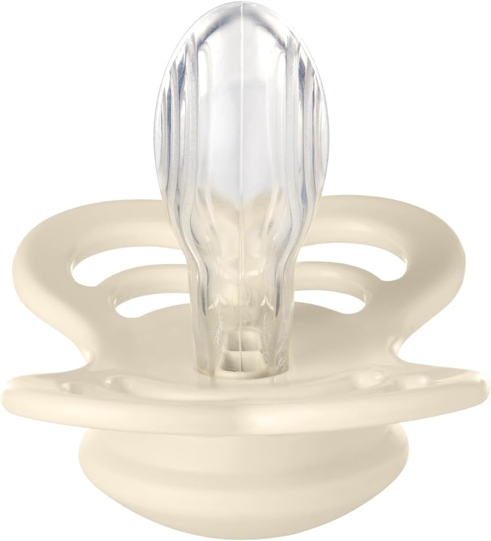 Tétine  Supreme, Lot De 2, Silicone, Tétine Danoise De Forme Symétrique. Sans BPA. (Ivory/Sage, Taille 2 (À Partir De 6 Mois))