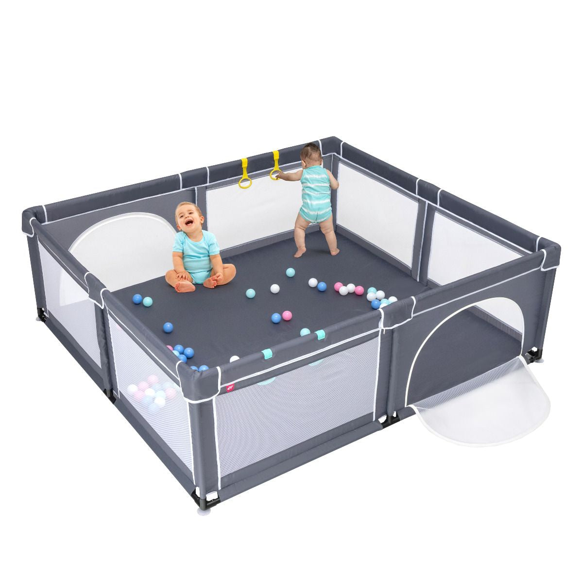 Parque Para Niños Centro Actividad Portátil Con Cercas De Seguridad 206 X 185,5 X 68 Cm