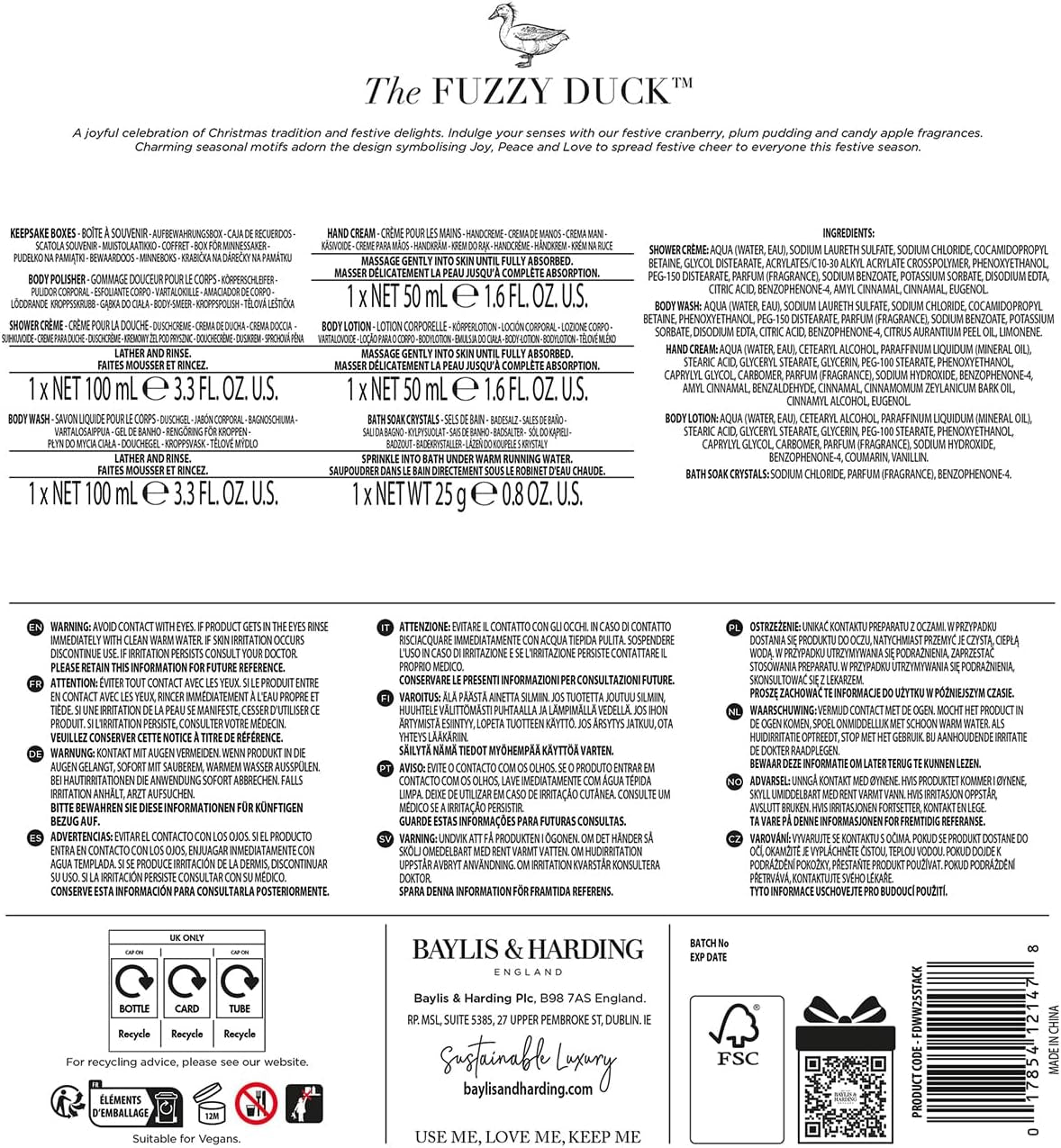 the Fuzzy Duck Winter Wonderland Coffret Cadeau De Luxe (1 Pièce) – Convient Aux Végétaliens