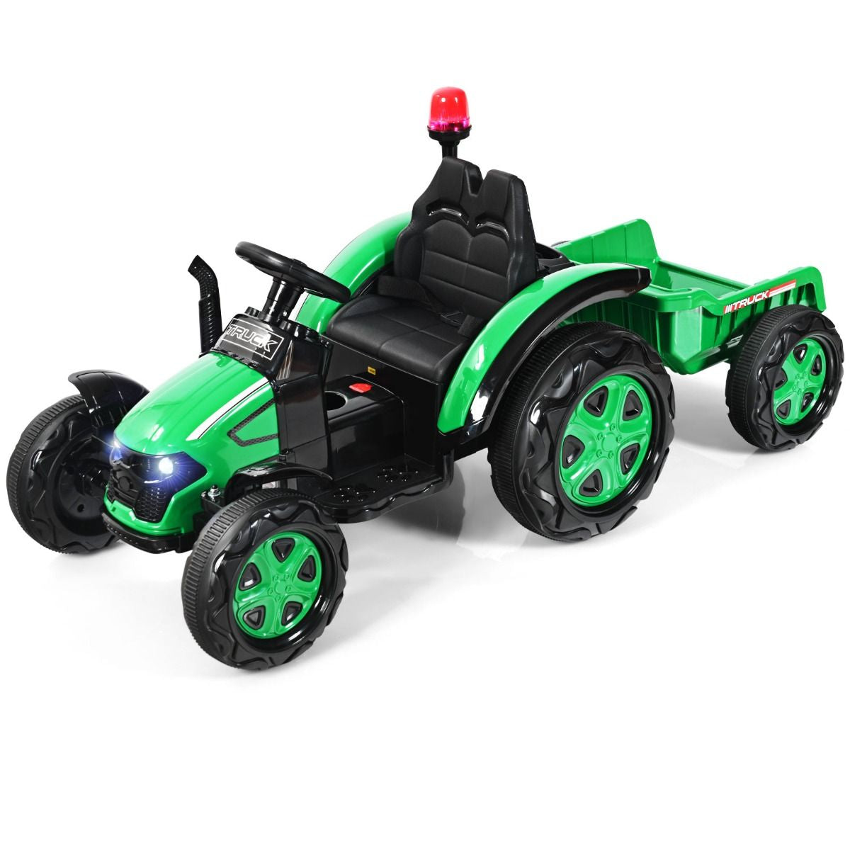 Tracteur Electrique Avec Télécommande 2.4G 12V 7AH Vitesse : 3-8 Km/H MP3 Port USB Pour Enfants De 3 À 8 Ans Blanc/Noir/Rouge/Vert