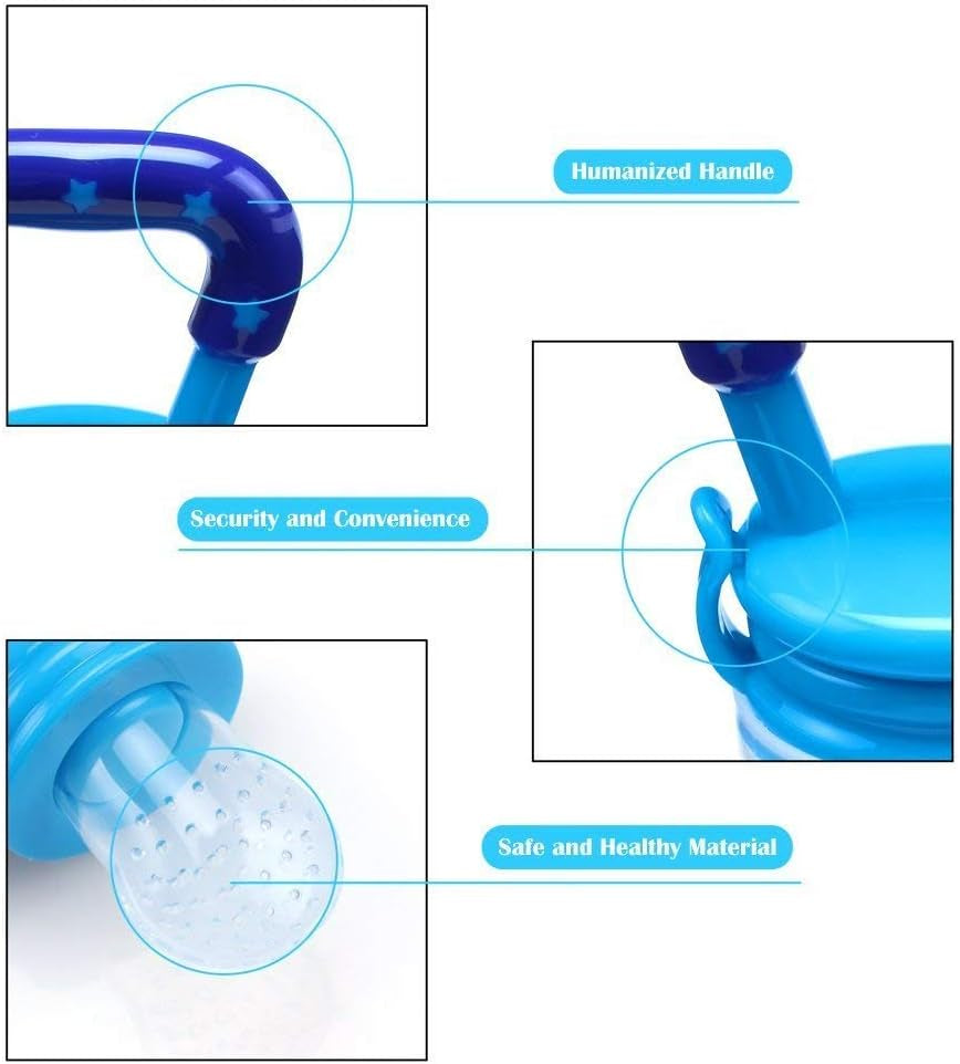 Sucette Fruit Pour Bebe,4 Pcs Tétine Grignoteuse Fruit Dentition Factice Fruits Frais Sucette Infantile Silicone Sucette Grignoteuse Pour Bébé Complément Alimentaire Dispositif Alimentation S M L